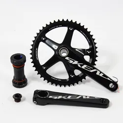 SKEACE Hollowtech Crankset, Fixie Crank, Single Speed Fixed Gear Bike Parts, Track Racing Bicycle Chainring, 48T, 165mm, 144BCD