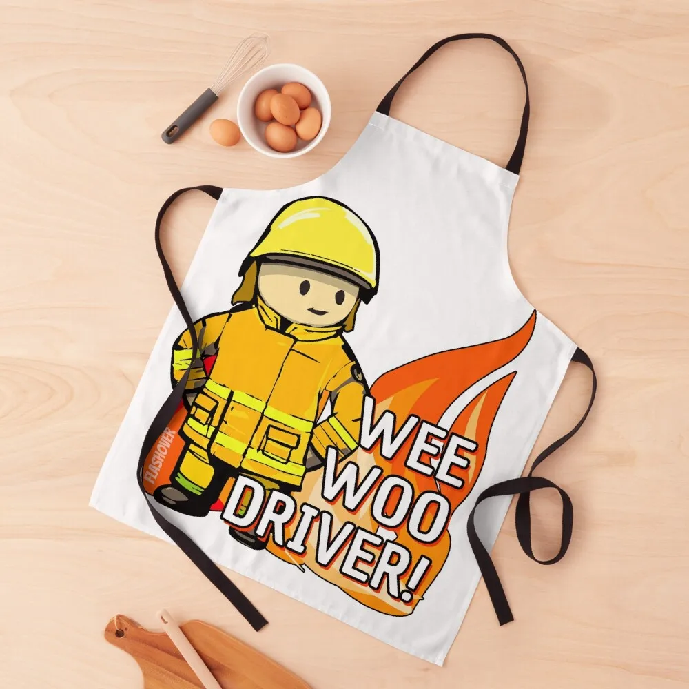 Wee Woo Driver (Yellow helmet) Apron Home And Kitchen nail tech supplies kitchen clothes Kitchen Items Apron