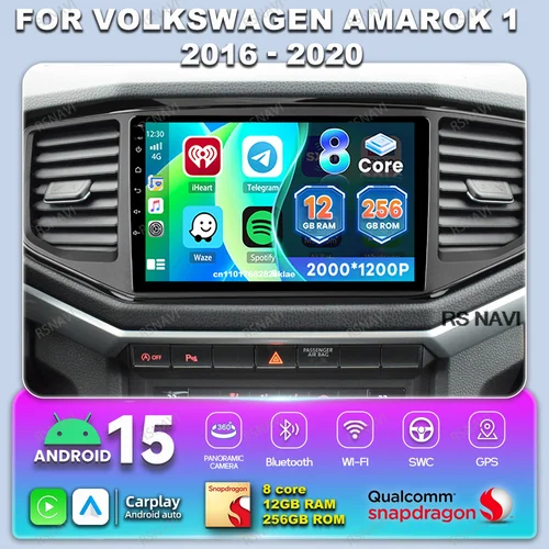Radio de coche Android 15 para Volkswagen Amarok 1 2016 2017 2018 2019 2020 BT unidad principal estéreo 4G LTE DSP DVD navegación Qualcomm GPS