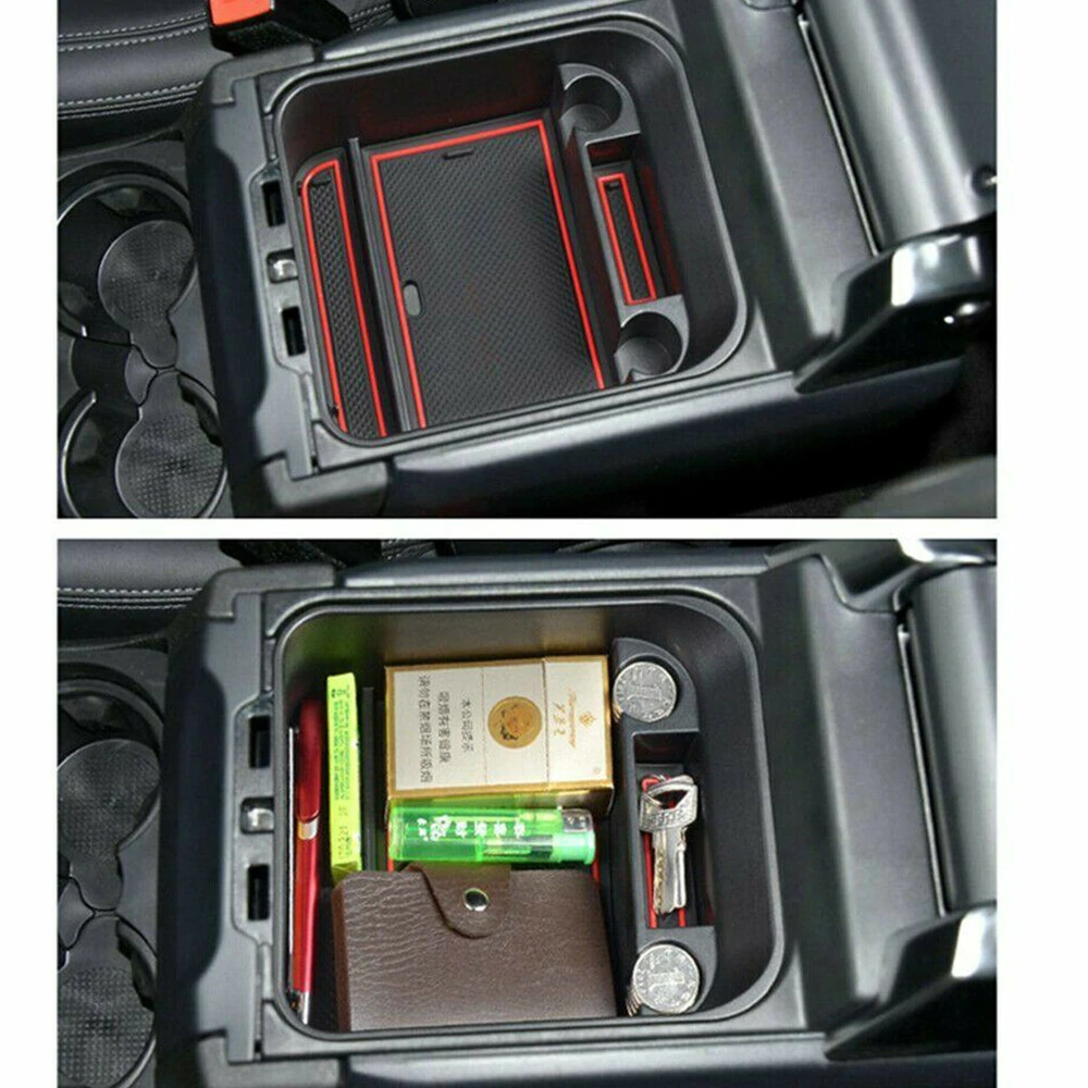 for Land Rover Discovery 4 LR4 L319 2010~2016 Central Armrest Storage Box Center Console Flocking Organizer Holder Accessories