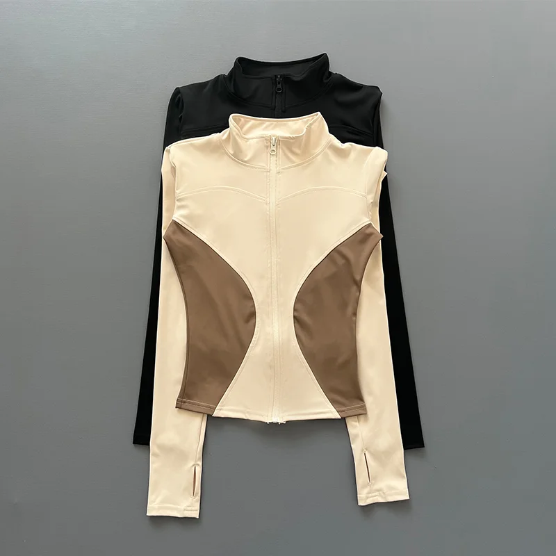 New Yoga Clothing Women's Sports Long Sleeve Top Running Breathable Fitness Outdoor Tight Jacket