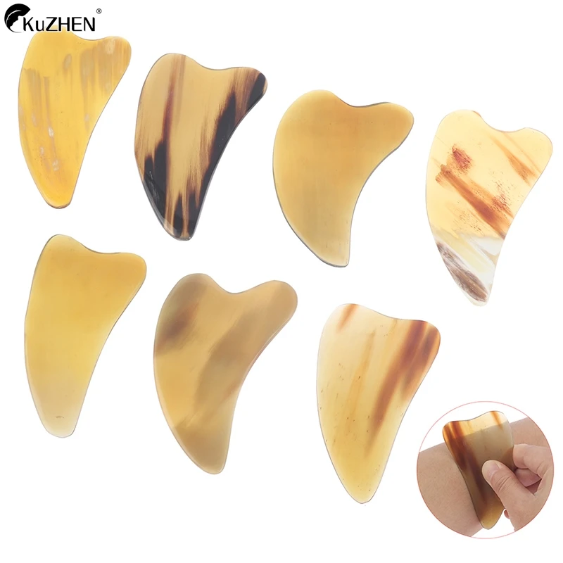 

Natural Ox Horn Gua Sha Board Gouache Scraper Face Massager Facial Lift Neck Body Scraping Massage Beauty Tools