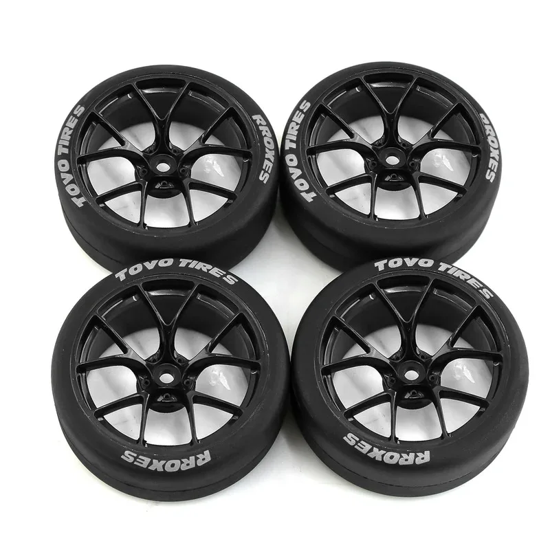4pcs Unlimited Drift Car Remote Control Pull Rally Tire and Wheel Hub for 1/10 RC Car HSP Wltoys 144001 124018 124019 124017 view 2