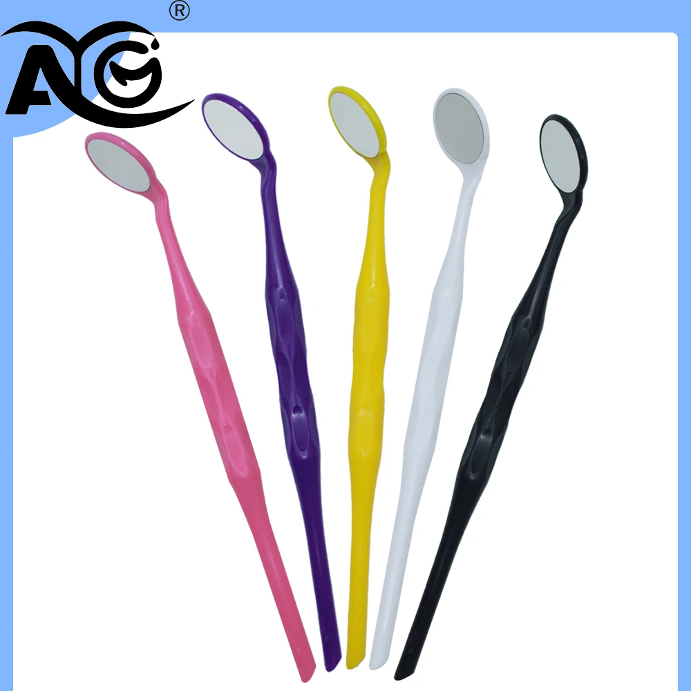 AG 5Pcs Autoclavable 135℃ 10pcs/Box Oral Tooth Whitening Dental Double Sided Mouth Mirrors Surface Exam Reflectors With Handle