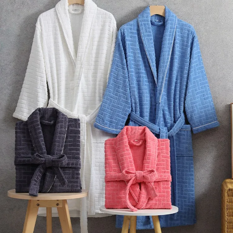 Waffle Couple Robe Kimono Bathrobe Gown Sleepwear Spring Autumn New Nightwear Home Dress 100% Cotton Homewear Loungewear Pajama