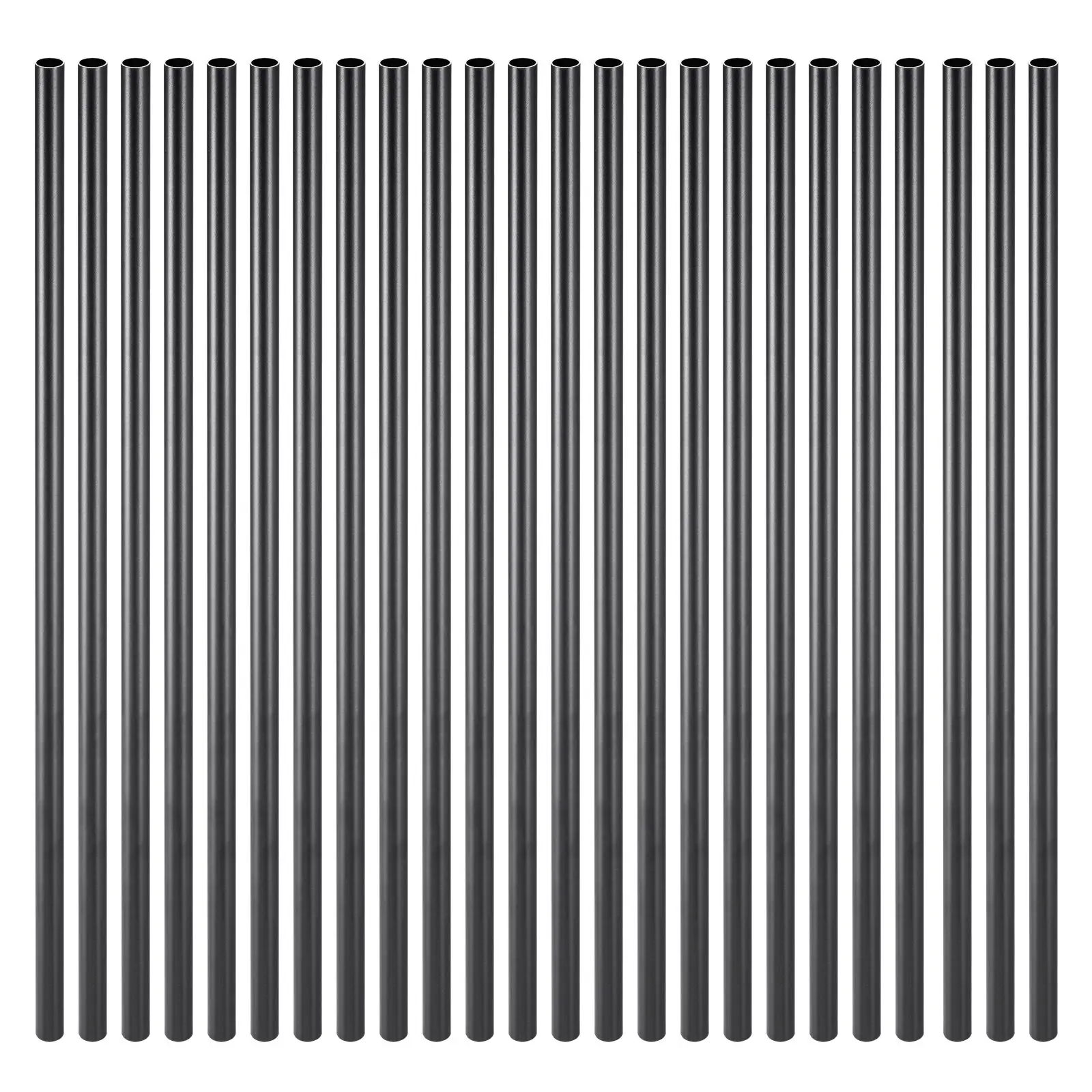Staircase Balusters 51 Pack, 26 In Aluminum Stair Balusters, 3/4 In Water-Proof Round Metal Spindle Railing, Hollow Deck Railing with Rail Caps & Screws for Stairs, Porch, Patio, Fence, Black