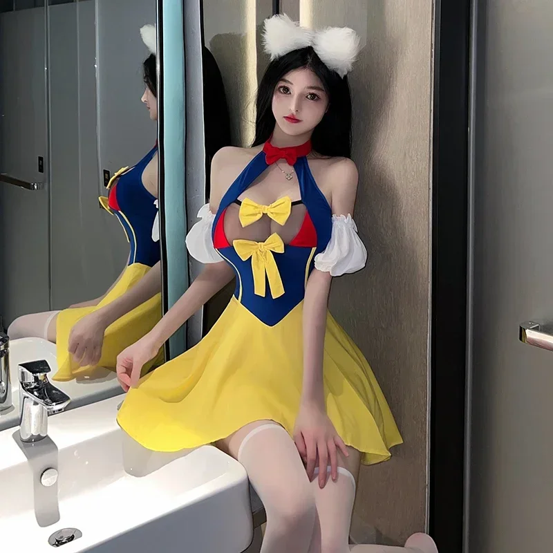 Seksowna bielizna przebranie na karnawał księżniczka sukienka pokojówka jednolita śnieżka garnitur impreza z okazji Halloween klub wydajności nosić dla kobiet dziewcząt