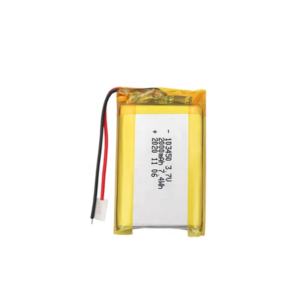 High Capacity 103450 2000mah 3.7 V Lithium Polymer Battery 2000 Mah Li-po Li-polymer for medical equipment/cosmetic mirror