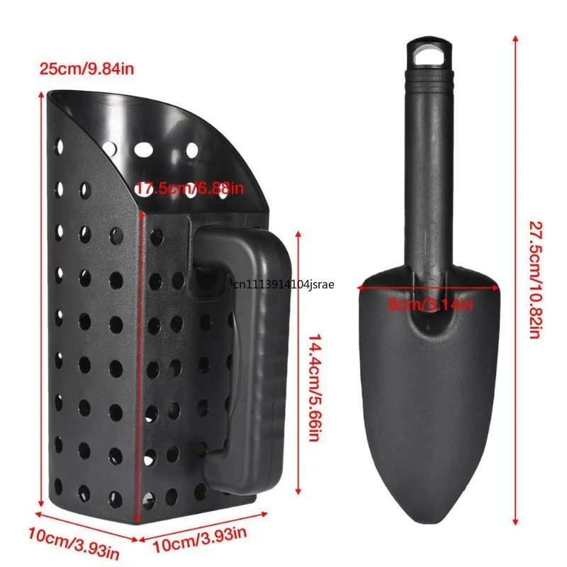 Metal Detecting Sand Scoop with Sifter Screen, Sand Filter Sieve Hourglass Sand Scoop, Beach Treasure Hunting Hand Tool