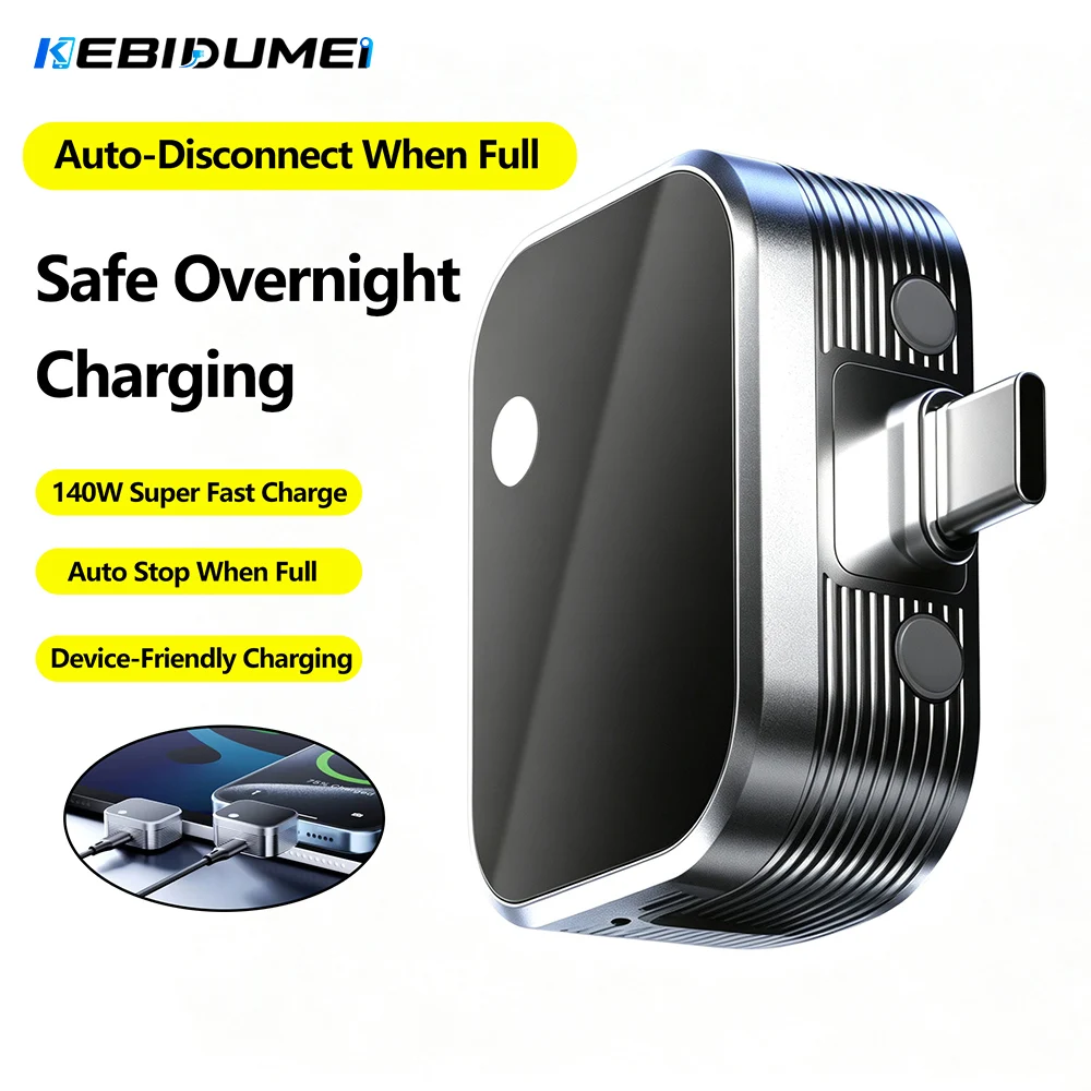 Kebidumei 140W Type C Fully Charged Auto Separator Battery Overcharge Protector Intelligent Charged Power-Off Adapter For Phone
