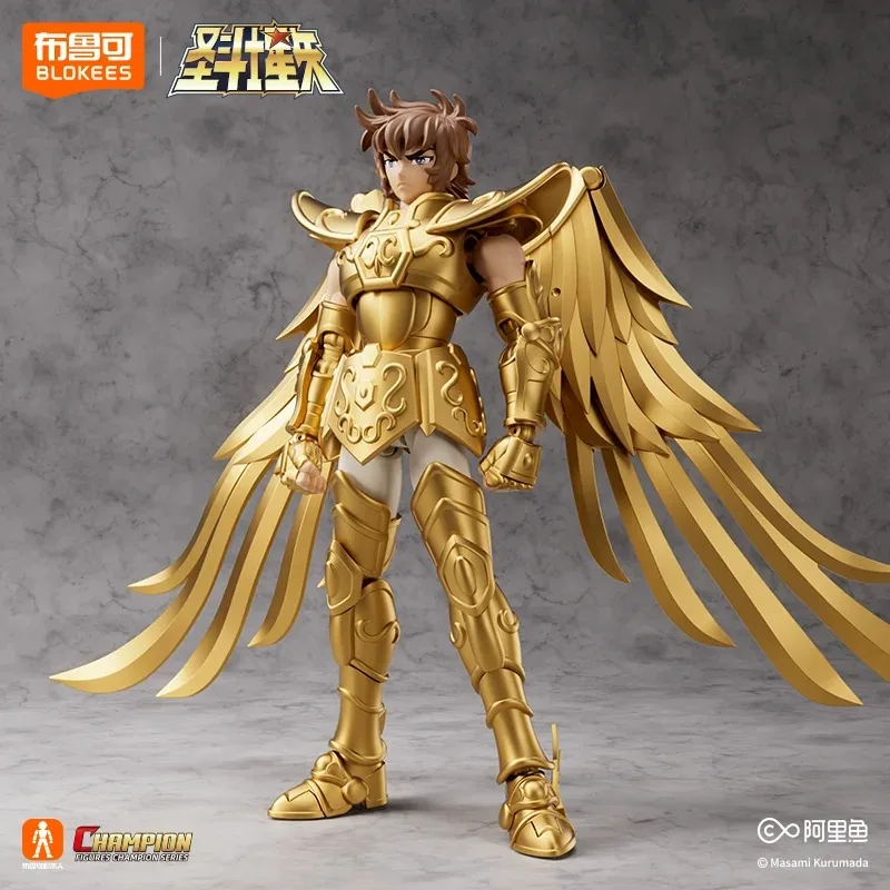 Blokees Saint Seiya Aldebaran Siegfried Pegasus Aquarius Action Figure Scorpio Milo Leo Aiolia المنقولة أنيمي نموذج دمية لعبة هدية #5