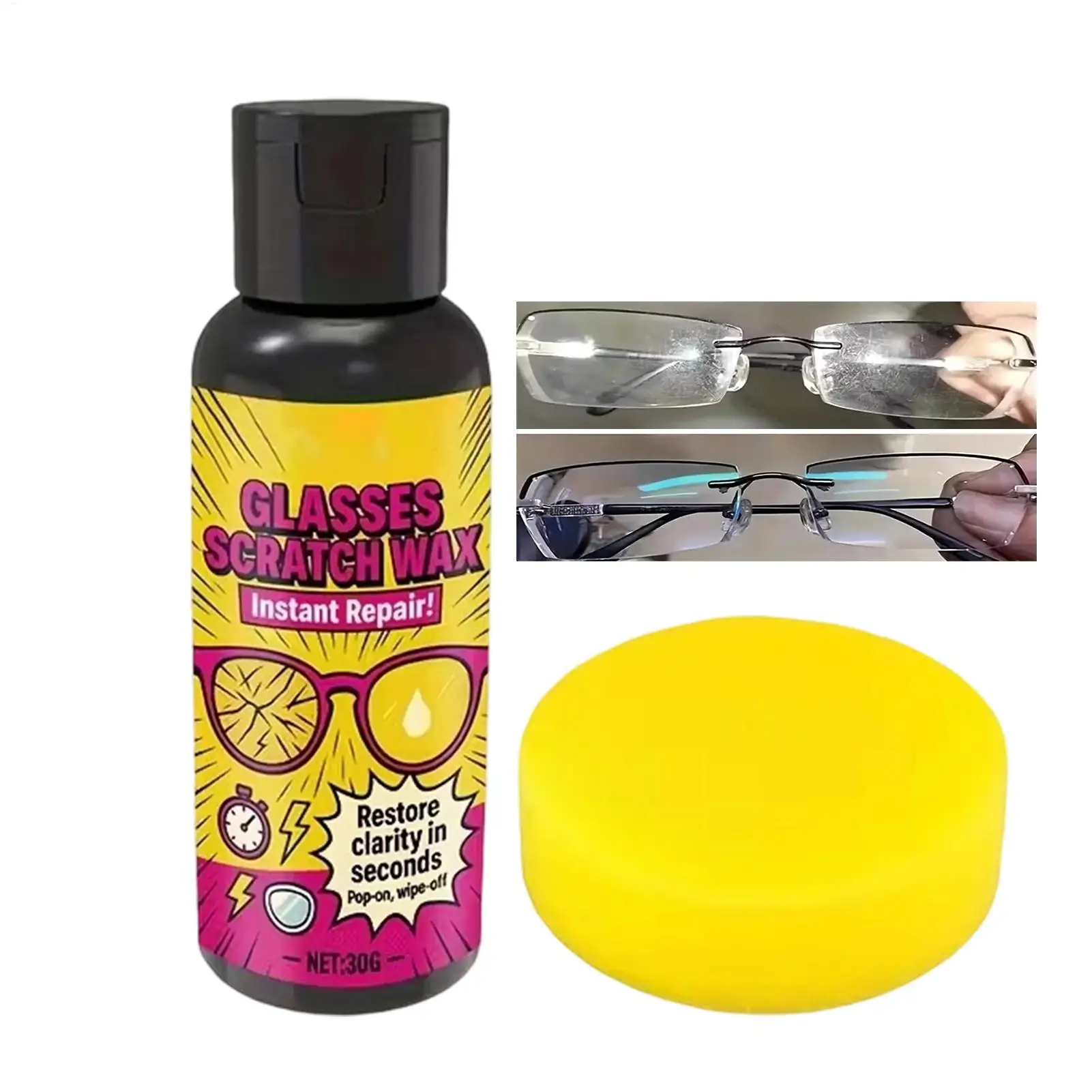 30ml multi-purpose glass lens scratch repair kit to restore clarity and smoothness Suitable for car windows rearview mirrors