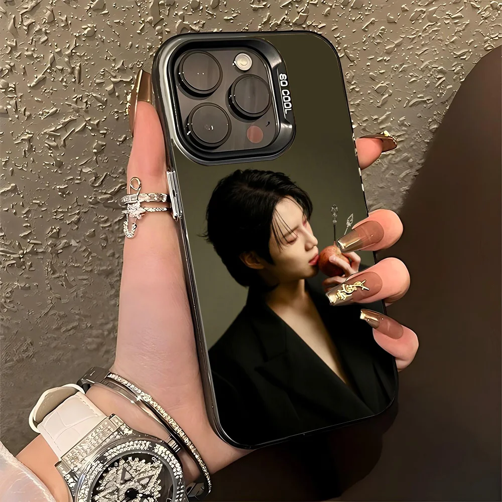 T-Taemin Phone Case IMD Color Silver Shell For IPhone 16 15 14 13 12 11 Pro Max Plus