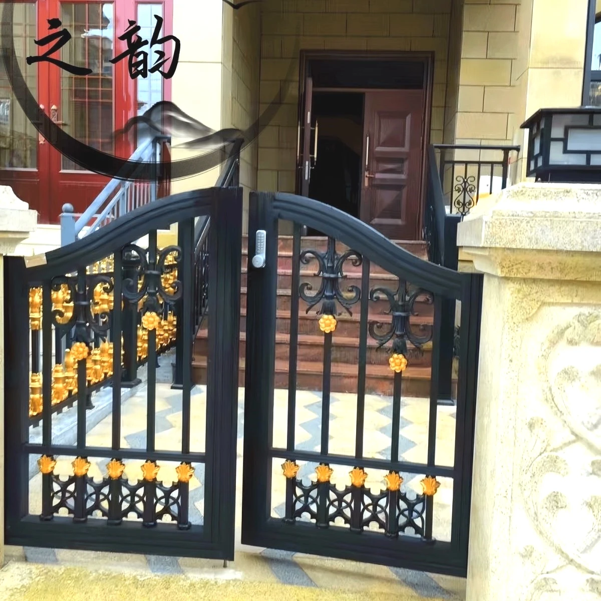 

Aluminium yi gate ting yuan men villa door yard door custom made