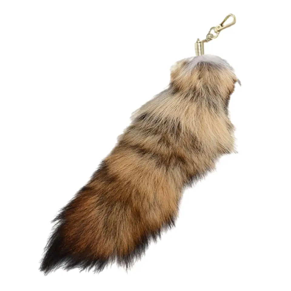 Soft Plush Animal Tail Keychain Pendant for Bags