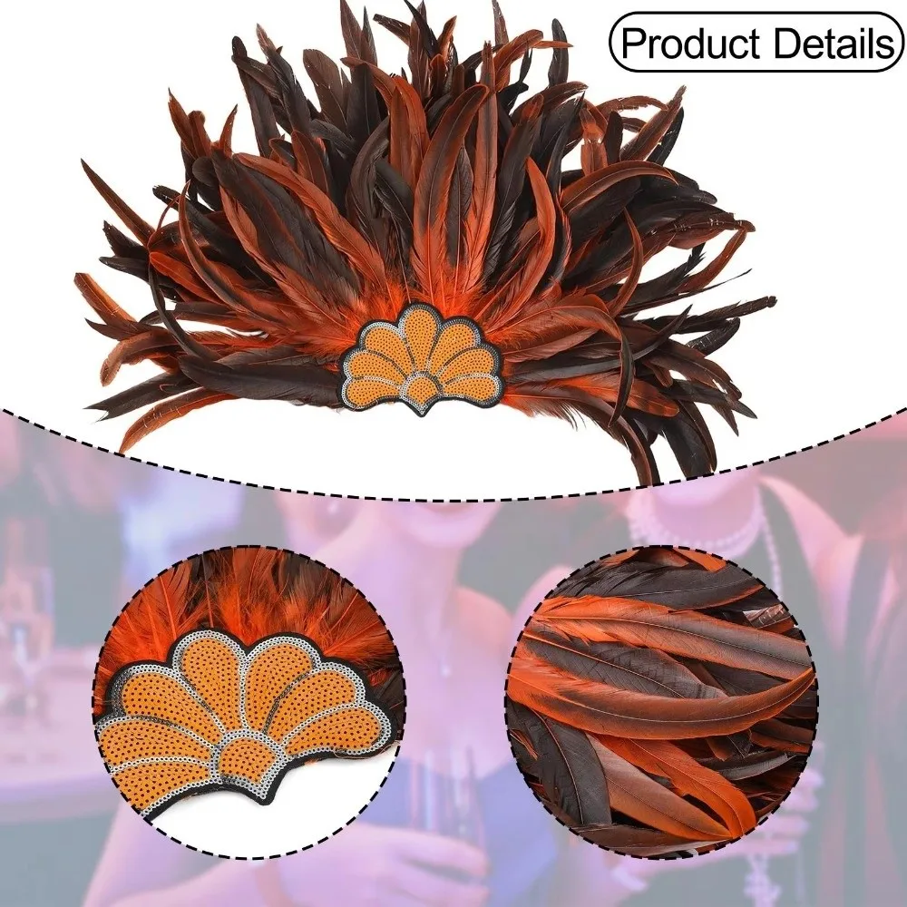 Colorful Feather Headpiece Stage Performance Decorative Feather Headdress Brazilian Carnival Showgirl Headband