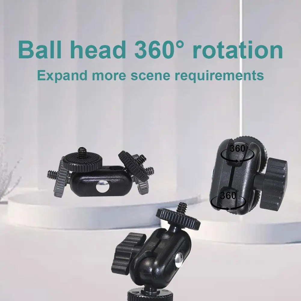 360 °   Brazo mágico con cabeza de bola doble, bola de 15mm, tornillo de 1/4 extensible para cámara Gopro DSLR, Monitor, luz de vídeo, micrófono, trípode T7J2