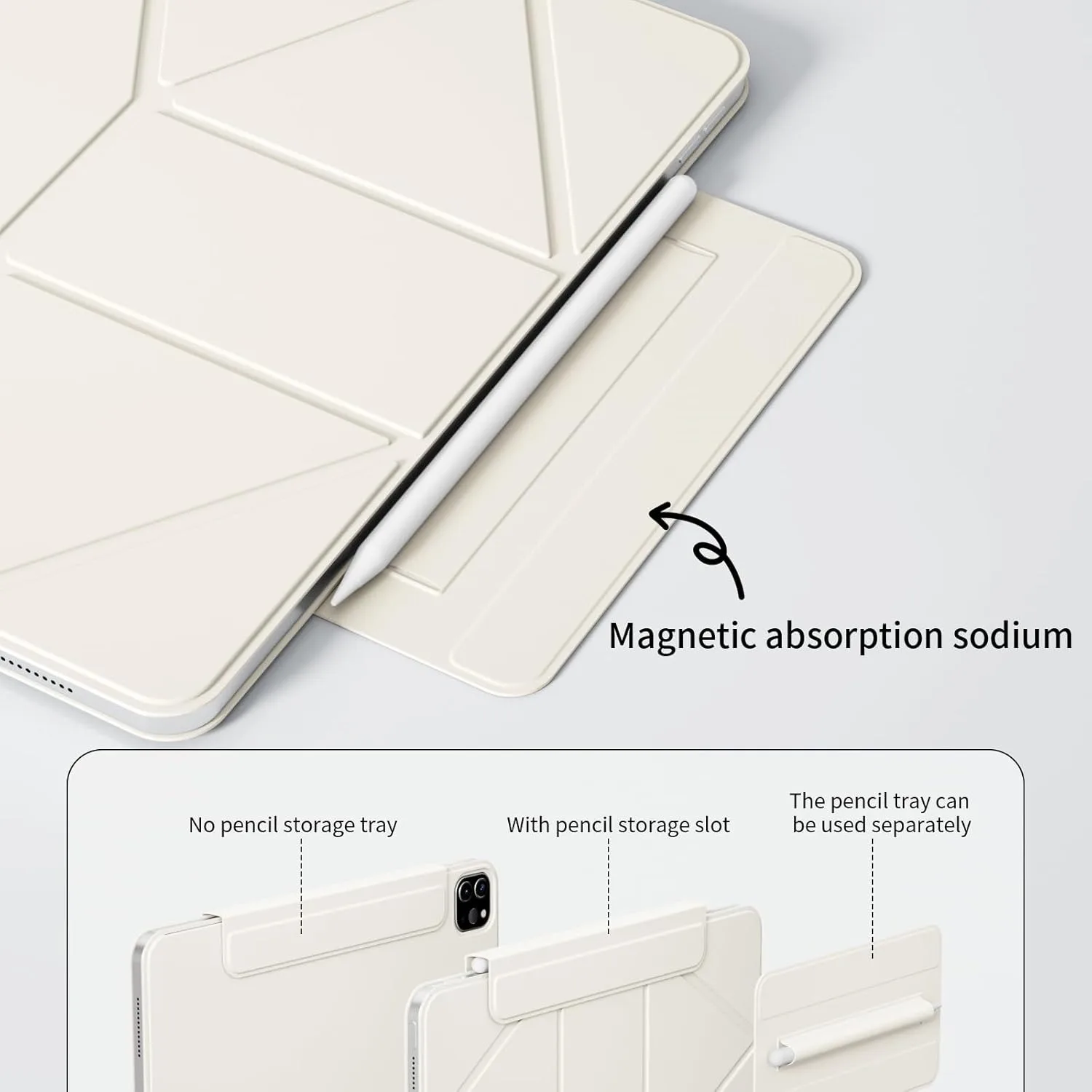 ZOYU Magnetic Elevated Case iPad Pro 11 12.9 13/Air 4/5/6/7/8/Mini 6/7/11/10th Gen, Removable Shockproof Protector with Buckle