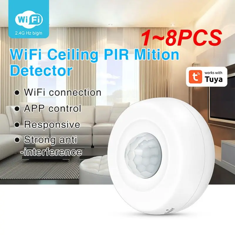 

1~8PCS Smart Home Sleek Design Wireless Convenience Easy App Control Human Body Detection 360-degree Detection Security Alarm