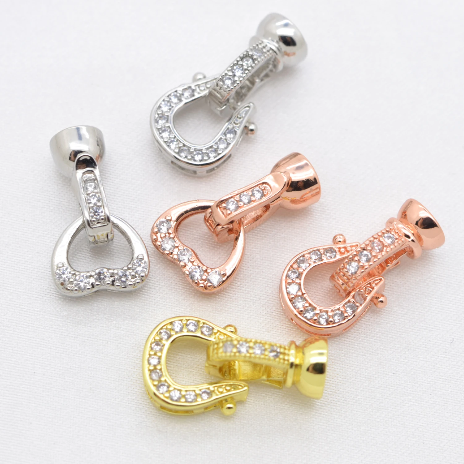 

3 Pcs DIY Brass Stones Clasp Jewelry Making Accessories Silver/Gold Metal Connector Clasps Findings Bracelet Necklace Parts