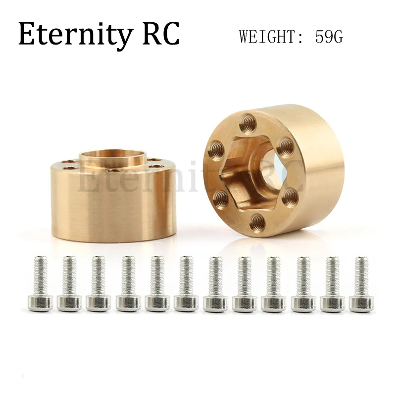2 個の真鍮六角ハブアダプター 1.9 2.2 ビードロックホイールリム用 RC クローラーカーアキシャル SCX10 Capra TRX-4 TRX6 VS4-10 と互換性あり