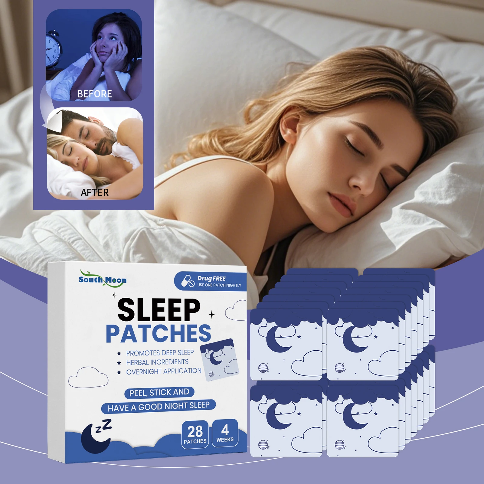 Plant Sleep Patches Nighttime Relaxation Lightweight Portable Care Patches Home Essential Good Stuff for Better Sleep