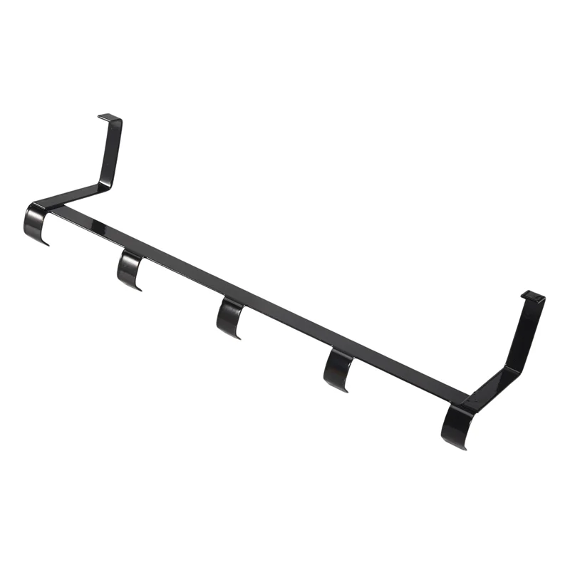 AB46-Smart Wide Over The Door Rack Gancho de hierro forjado Negro