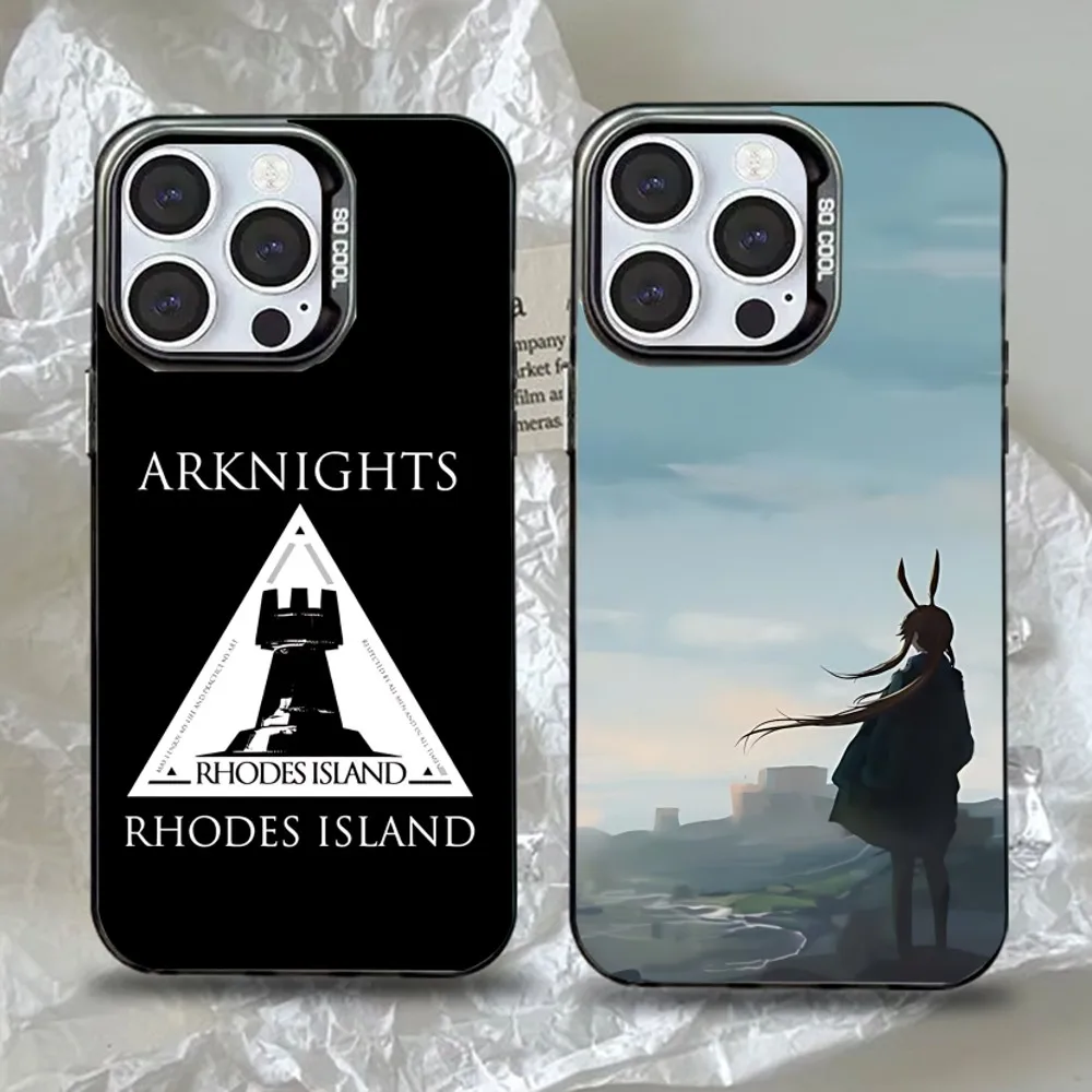 

Game Arknights Phone Case For iPhone 16,15,14,13,12,11,Pro,Max,Plus,Mini,XS,SE Anti Fall Black Matte Hard Bumper