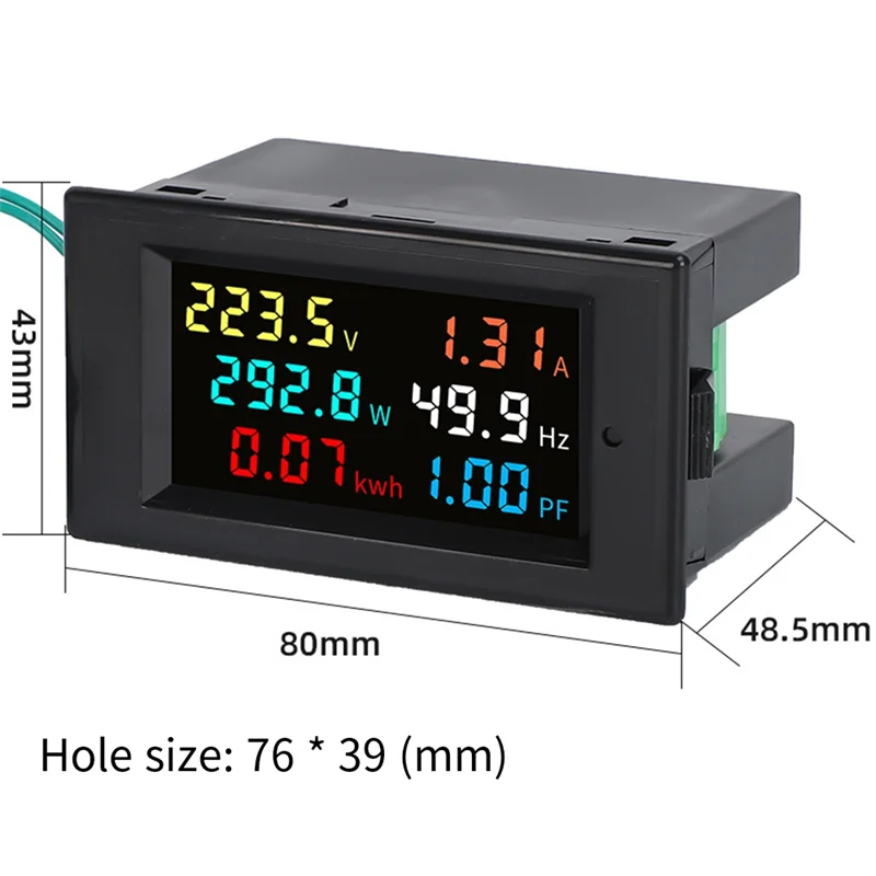 Ingenious-AC 200V-450V 100A LCD Digital Panel Wattmeter Energy Meter With Voltage, Current Display And Frequency Indicator
