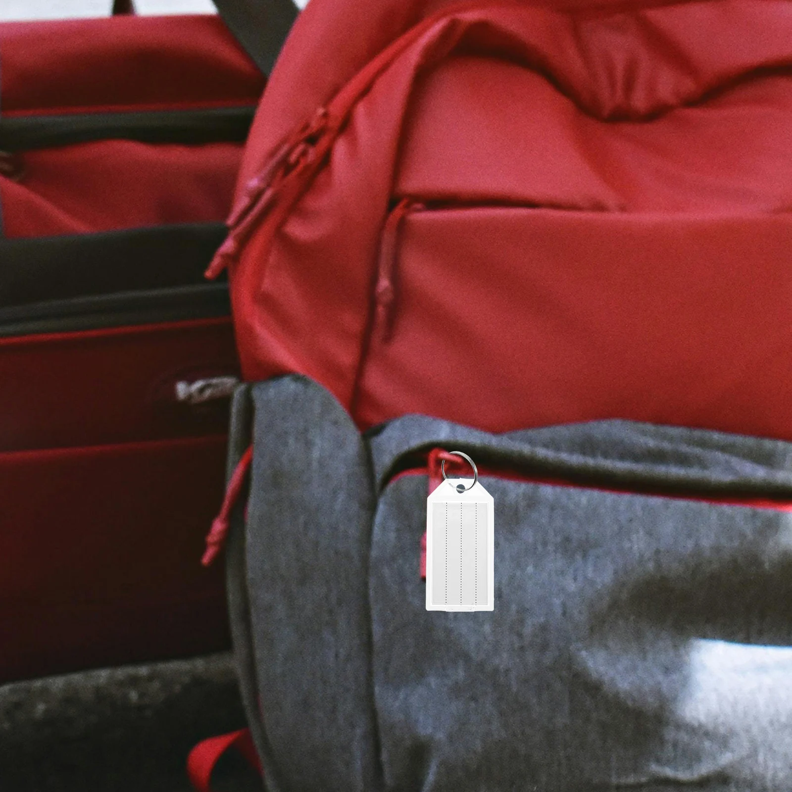 

100 Pcs Key Ring Card Luggage Tag Labels for Travel Bag Blank Plastic Chain Tags Baggage White Backpack Identification