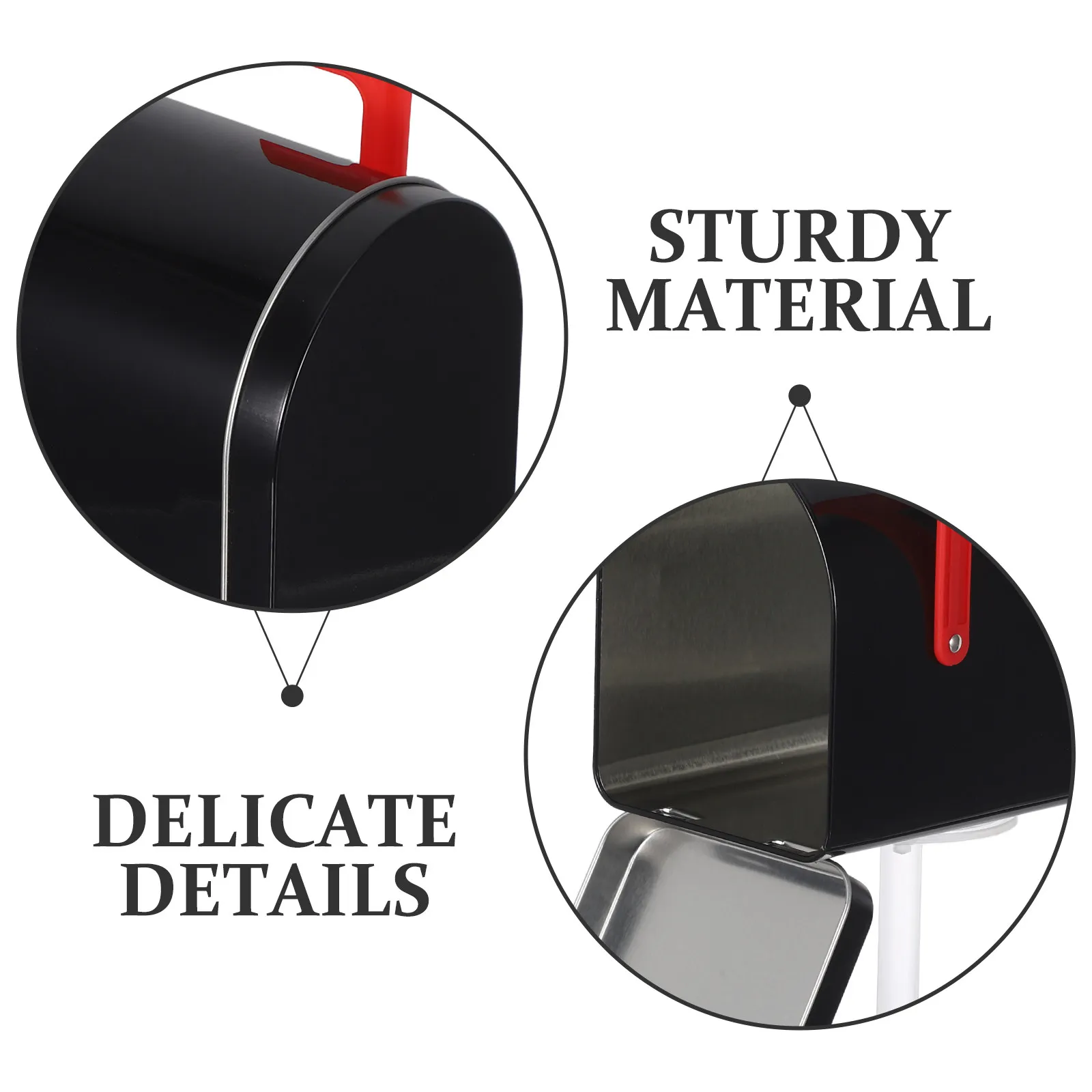 Mini Waterproof Iron Mailbox Black Mounted Post Box for Outdoor Use Tiny Mailbox Apartment Micro Landscape Lawn