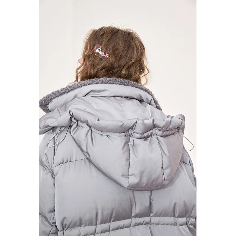 ELFSACK Diseño Chaqueta holgada con capucha y detalle crudo para mujer