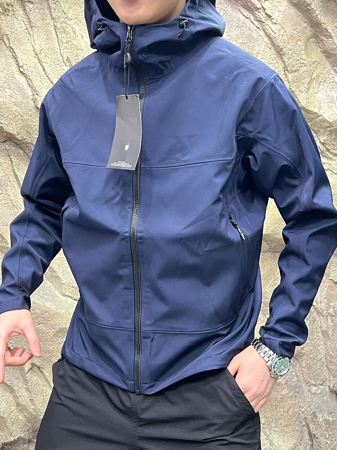 

High-End Full Prure Glue Cosite PC Warm Fce Men's Waterproof Soft ell Jaet Autumn Winter Outdoor Windbreaker