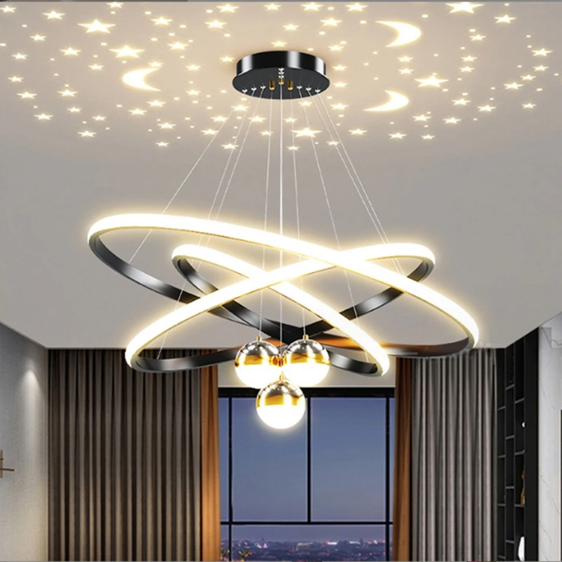 

Light Luxury Restaurant Chandelier Modern Living Room Bedroom Intelligent LED Ceiling Lamp Simplicity Indoor Becorate Luminaires