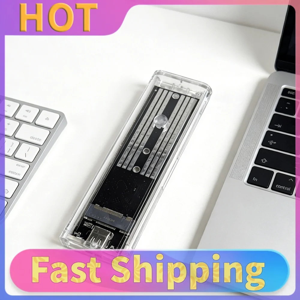 for M.2 for NGFF SATA Type C 3.1 Hard Disk Box 10Gbps Transparent External SSD Case External SSD Adapter for 2230/2242/2260/2280