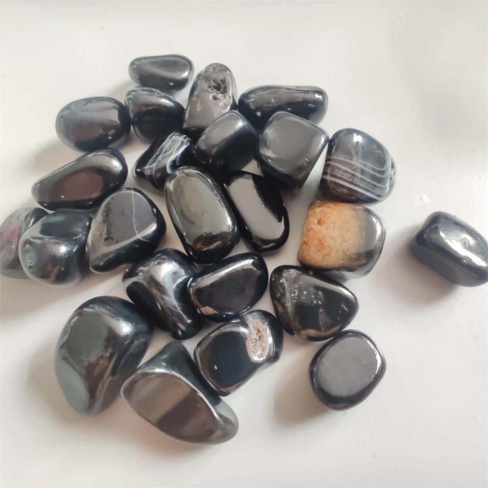 100 جرام حجر العقيق الأسود الطبيعي العقيق لتقوم بها بنفسك الريكي شفاء الخرز الحجر الطبيعي لصنع المجوهرات ديكور المنزل الحجر الحرفية #5