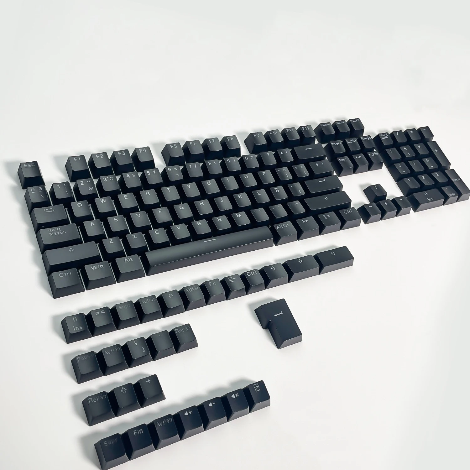 Minimalist Solid Backlit Spain Full Set 132 Key Double Shot OEM Profile Keycaps for 68/75/87/98/104/108 MX Mechanical Keyboard