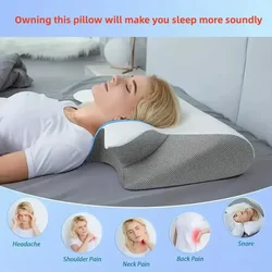 Nueva almohada Cervical de espuma viscoelástica de contorno, almohada ortopédica ergonómica para el dolor de cuello para el lado de la espalda, almohadas para dormir en el estómago