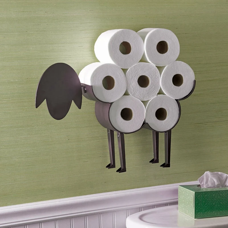 Sheep Decorative Toilet Paper Holder - Free-Standing Bathroom Tissue Storage Toilet Roll Holder Paper