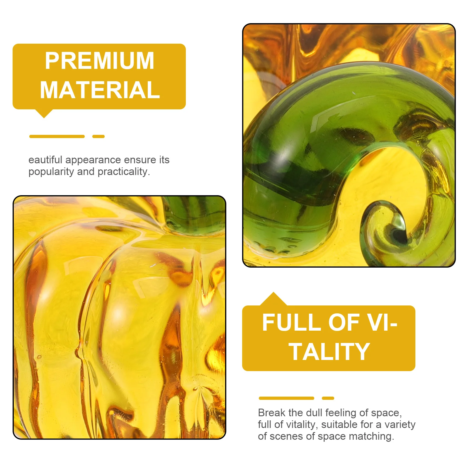 

Pumpkin Adornment Simulation Glass Craft Wide Application Festive Supplies Desktop Ornament Party Decorations