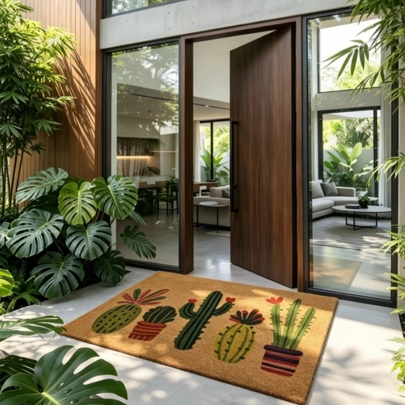 Rustic Coir-Look Doormat, Heavy Duty Outdoor Entrance Mat, High Efficiency Dirt Trapper, Wear Resistant for Porch Doorway Mats