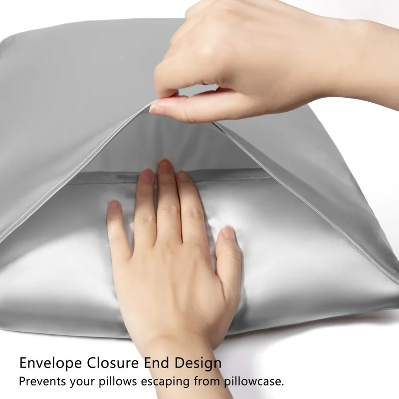 2-Piece Satin Pillowcase Set Soft Breathable Smooth Cooling Pillow Covers for Sleeping ( without pillow core ) view 4