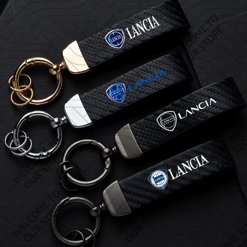 Новая мода для LANCIA YPSILON KAPPA DELTA MUSA LYBRA логотип автомобиля кожаный брелок из углеродного волокна цинковый сплав брелок для ключей аксессуары