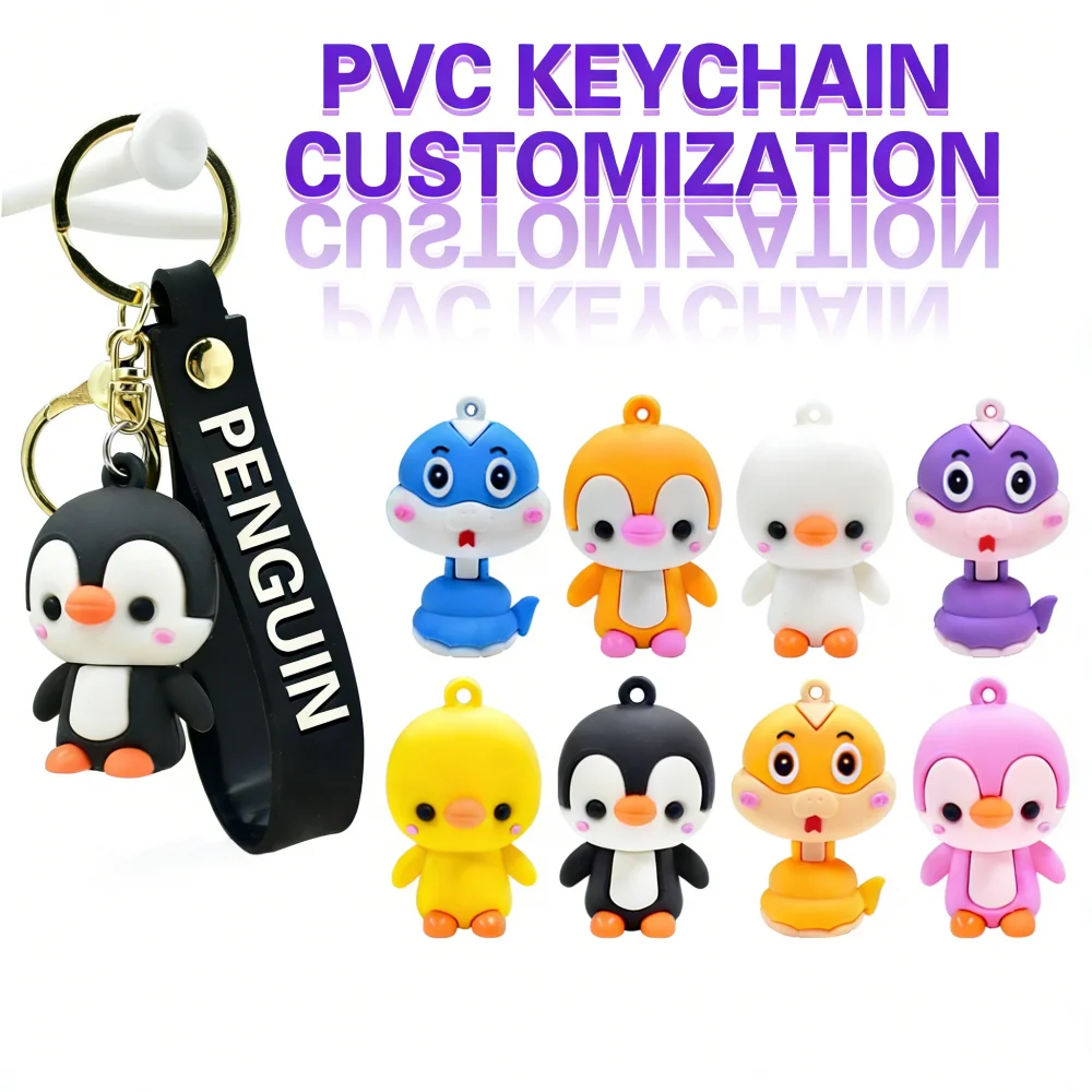Custom 3d Pvc Keychain Custom Logo Business Gift Key Chain Soft Pvc Rubber Keychain Customized 2d 3d Cute Kawaii Keychain