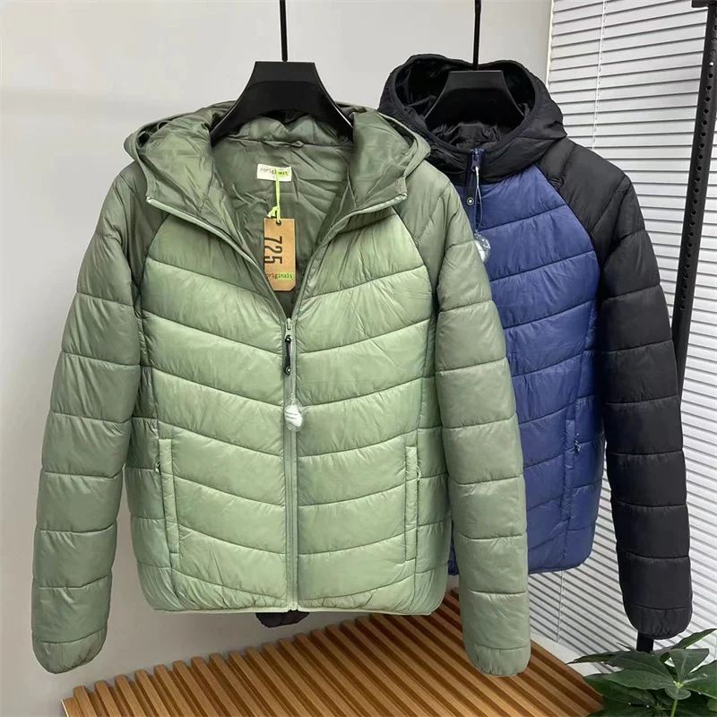 Foreign Trade Export USA Autumn and Winter Men's Windproof Water Repellent Warm Contrast Color Lightweight Casual Hood Cotton...