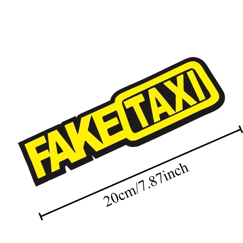 2pcs 2D Flat FAKE TAXI Letter Vinyl Sticker, Waterproof Decal for Car Motorcycle Window Door Decor, Holiday Gift