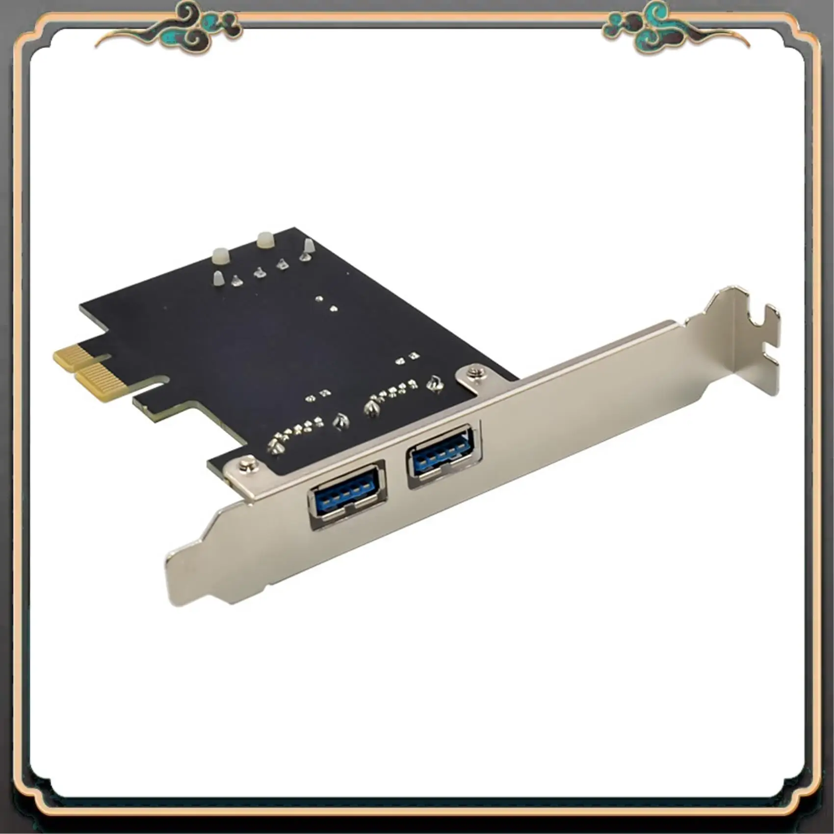 ASMA-NEC720200 PCI-E X1 Riser Card Dual Port USB 3.0 Expansion Card 5G Rate External USB Master Conversion Card