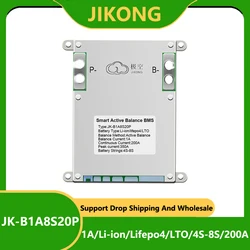 JK BMS JK-B1A8S20P 8S 200A Smart 1A Active Balance 18650 Lifepo4 Battery 4S 12V 5S 6S 7S 24V Li-ion LTO RS485 Camping Home Ebike