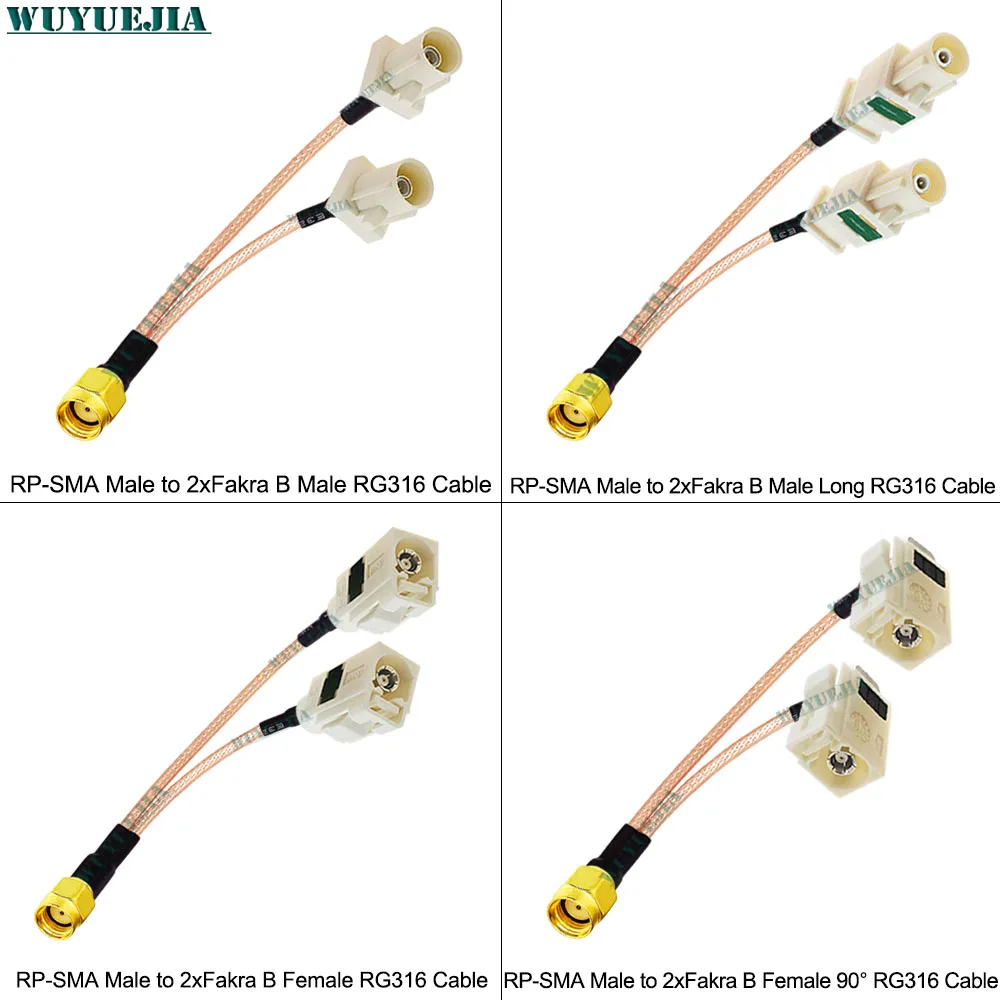 Cable de extensión de antena enrutador WIFI, puente 1 a 2 RG316 RP-SMA macho a doble Fakra B macho/hembra, conector de Cable coaxial RF de 50ohm