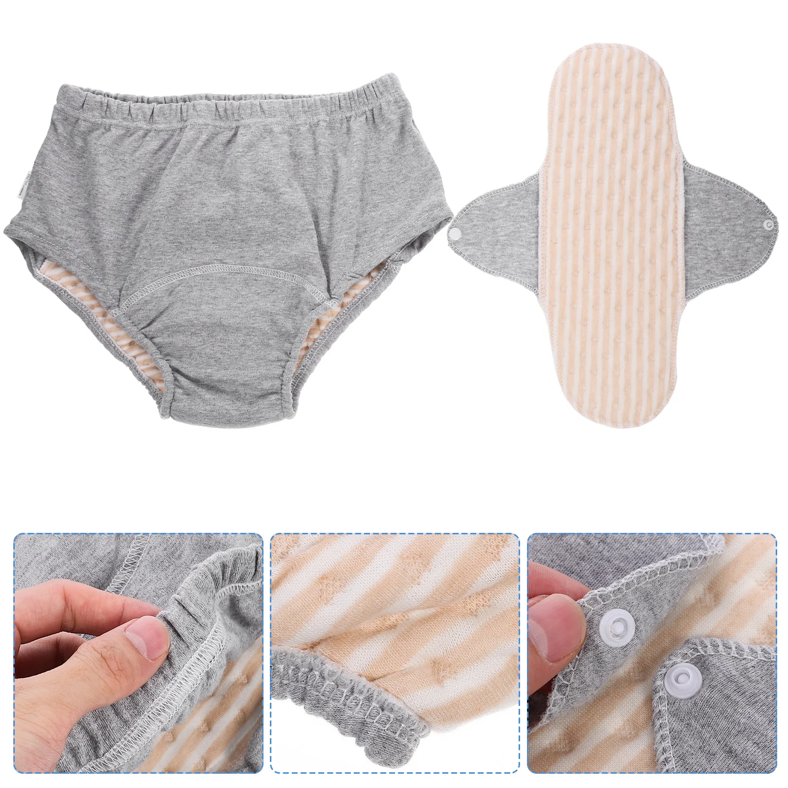 حفاضات مانعة للتسرب ملابس داخلية لسلس البول للكبار مقاس L قابلة لإعادة الاستخدام وقابلة للغسل من القماش مضادة للتسرب مبولة بانت الحفاض لكبار السن